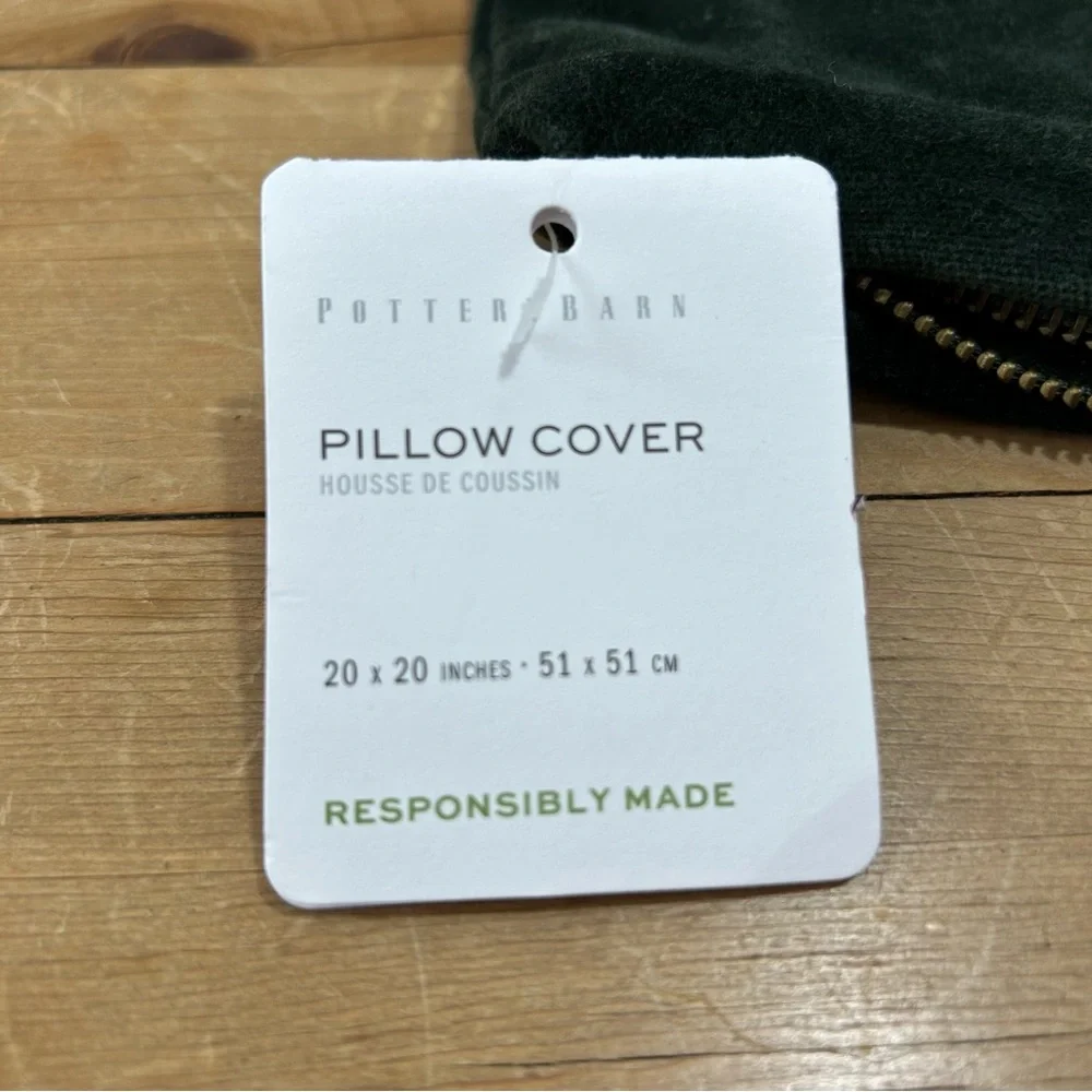 Pottery Barn Everywhere Pillow Hunter Green Velvet. - Picture 9 of 9